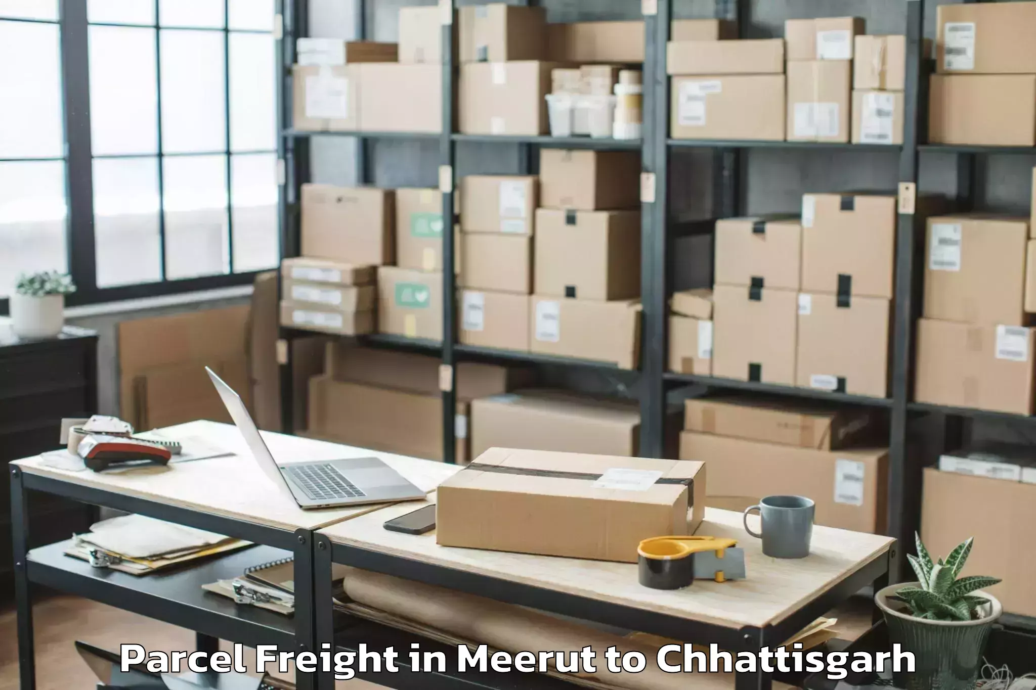 Easy Meerut to Baloda Bazar Parcel Freight Booking